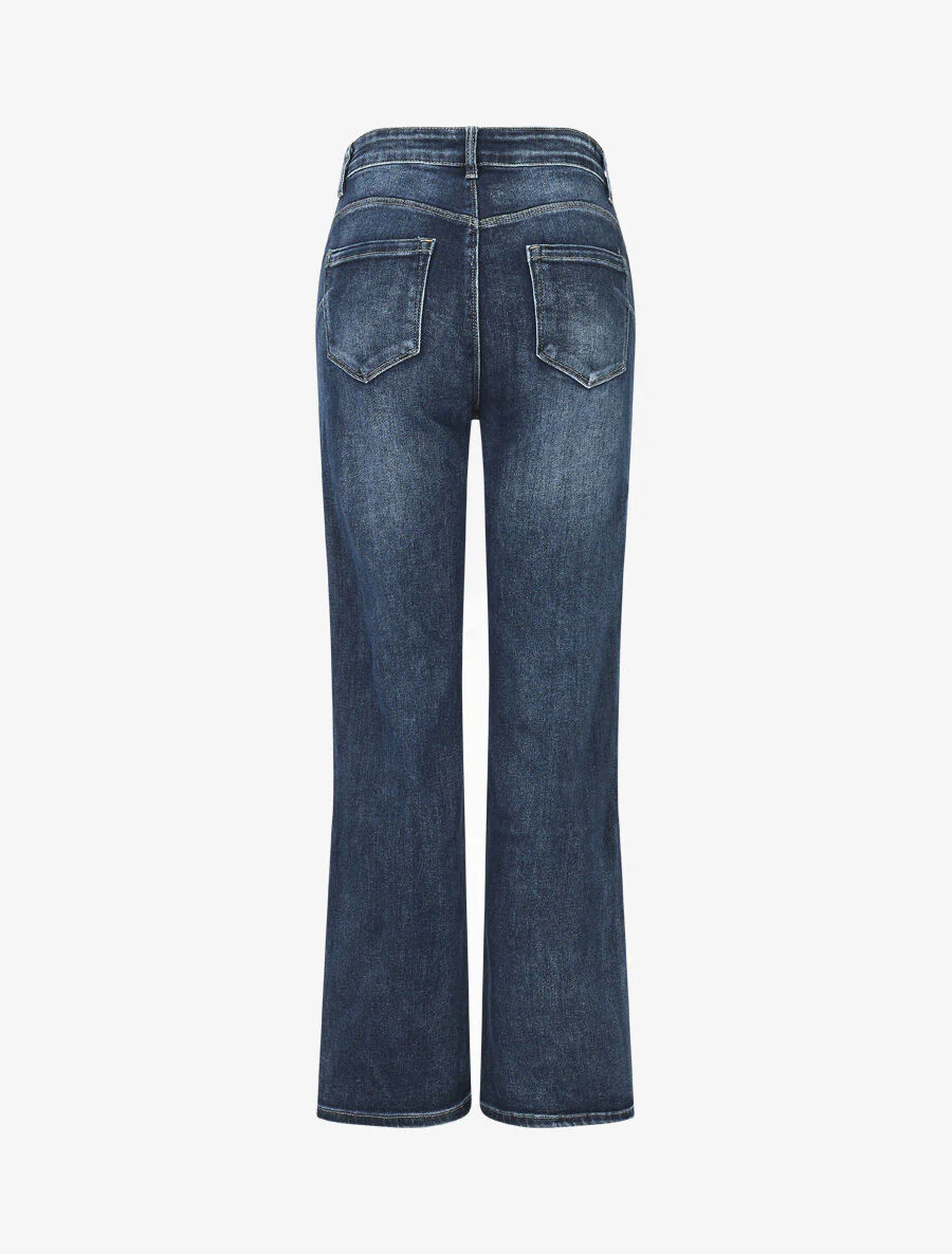 Gewassen push-up jeans met rechte pijpen - blauw - Image 2