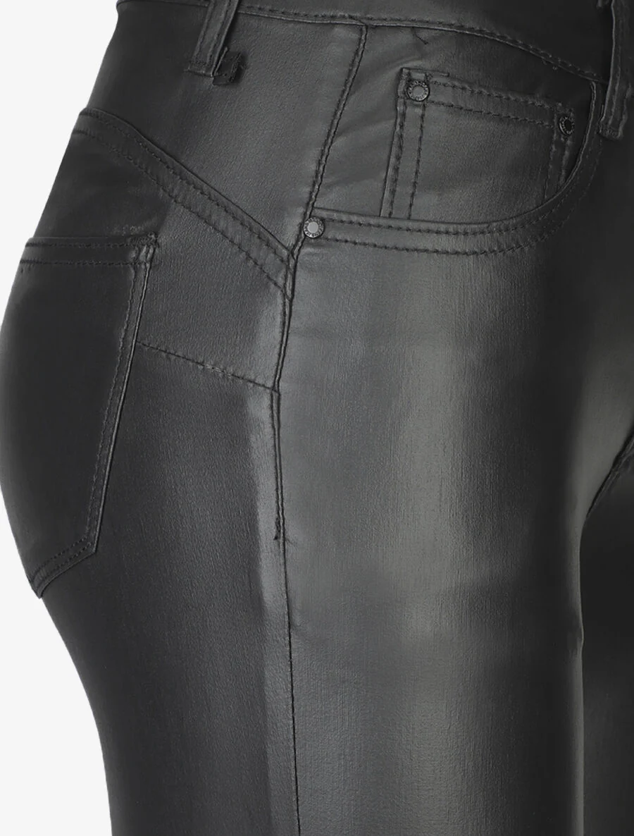 Gewaxte push-up skinny jeans - Zwart - Image 3