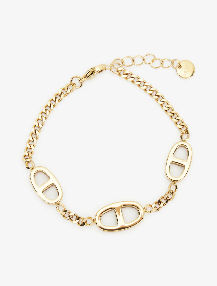 Gourmette armband en maritieme stijl - Goud - Image 2