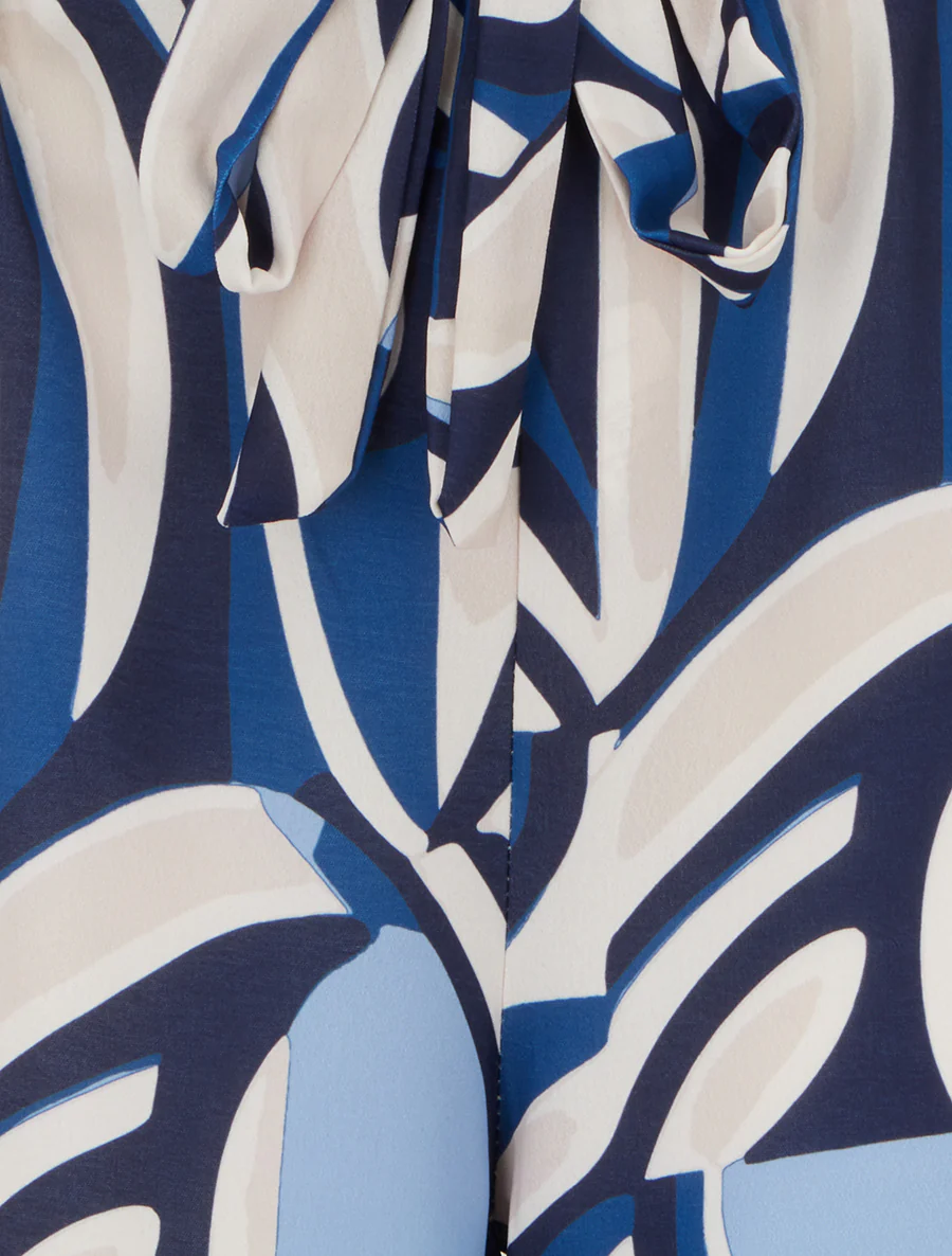 Grafisch bedrukte wijde broek - Blauw - Image 3