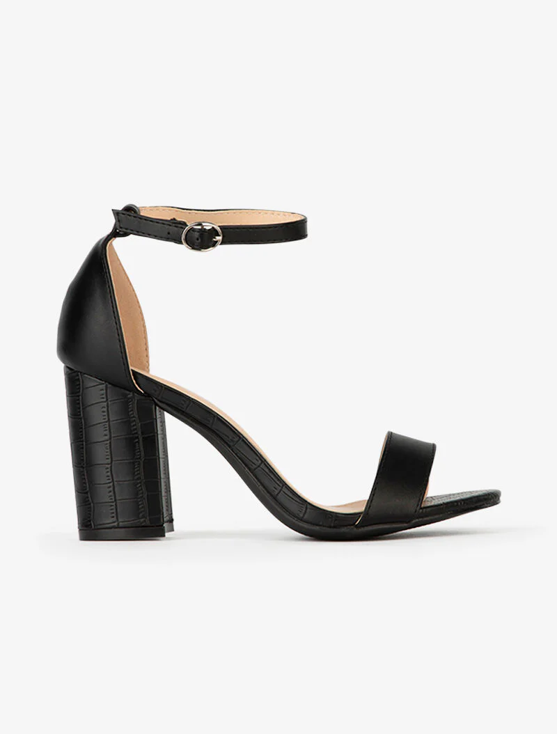 Hakken sandalen met krokodil effect zolen - zwart
