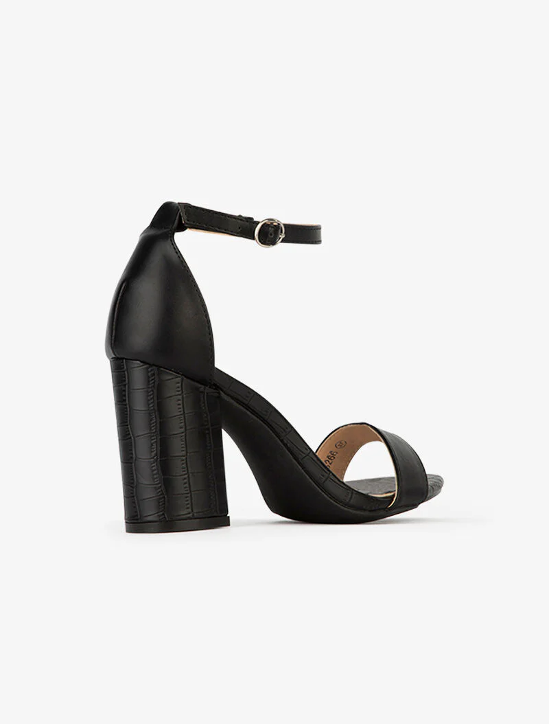 Hakken sandalen met krokodil effect zolen - zwart - Image 4