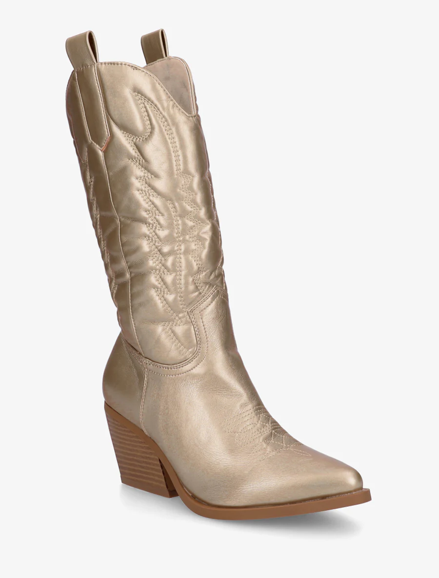 Halfhoge cowboylaarzen van imitatieleer - Goud - Image 2