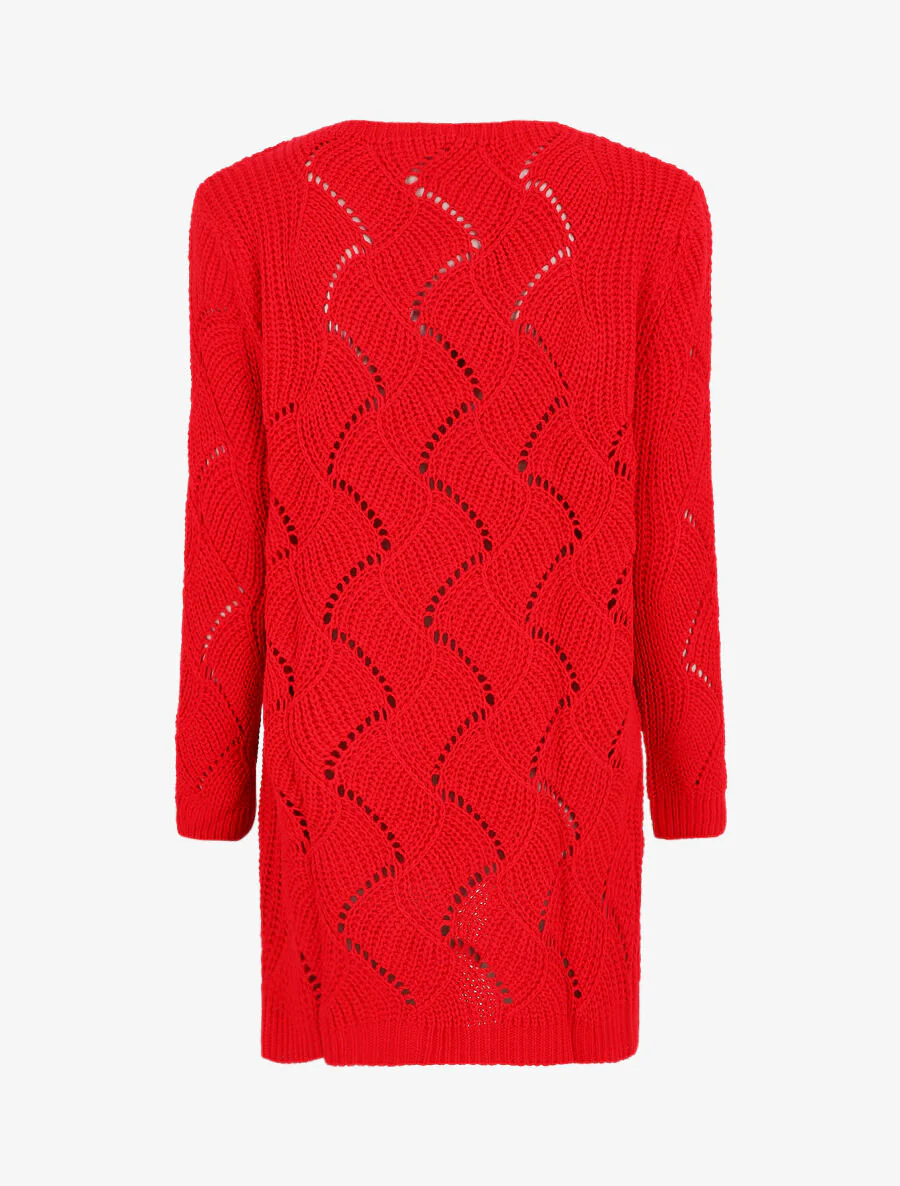 Halflang klassiek geribd vest - Rood - Image 2