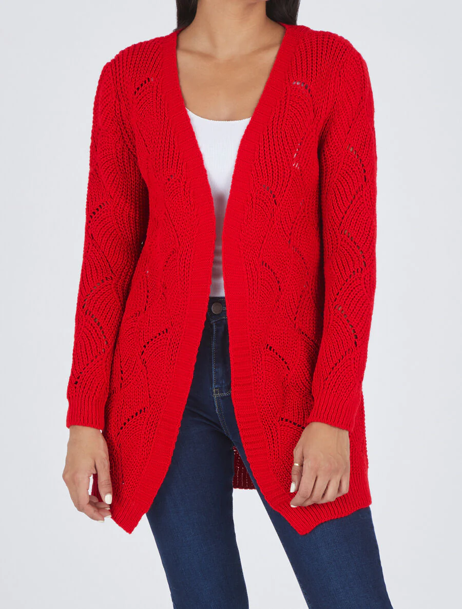 Halflang klassiek geribd vest - Rood - Image 4