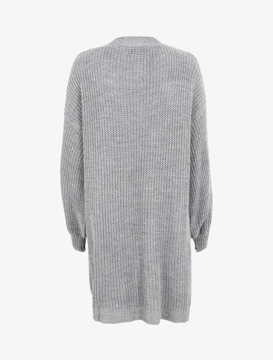 Halflang vest met ballonmouwen - grijs - Image 2
