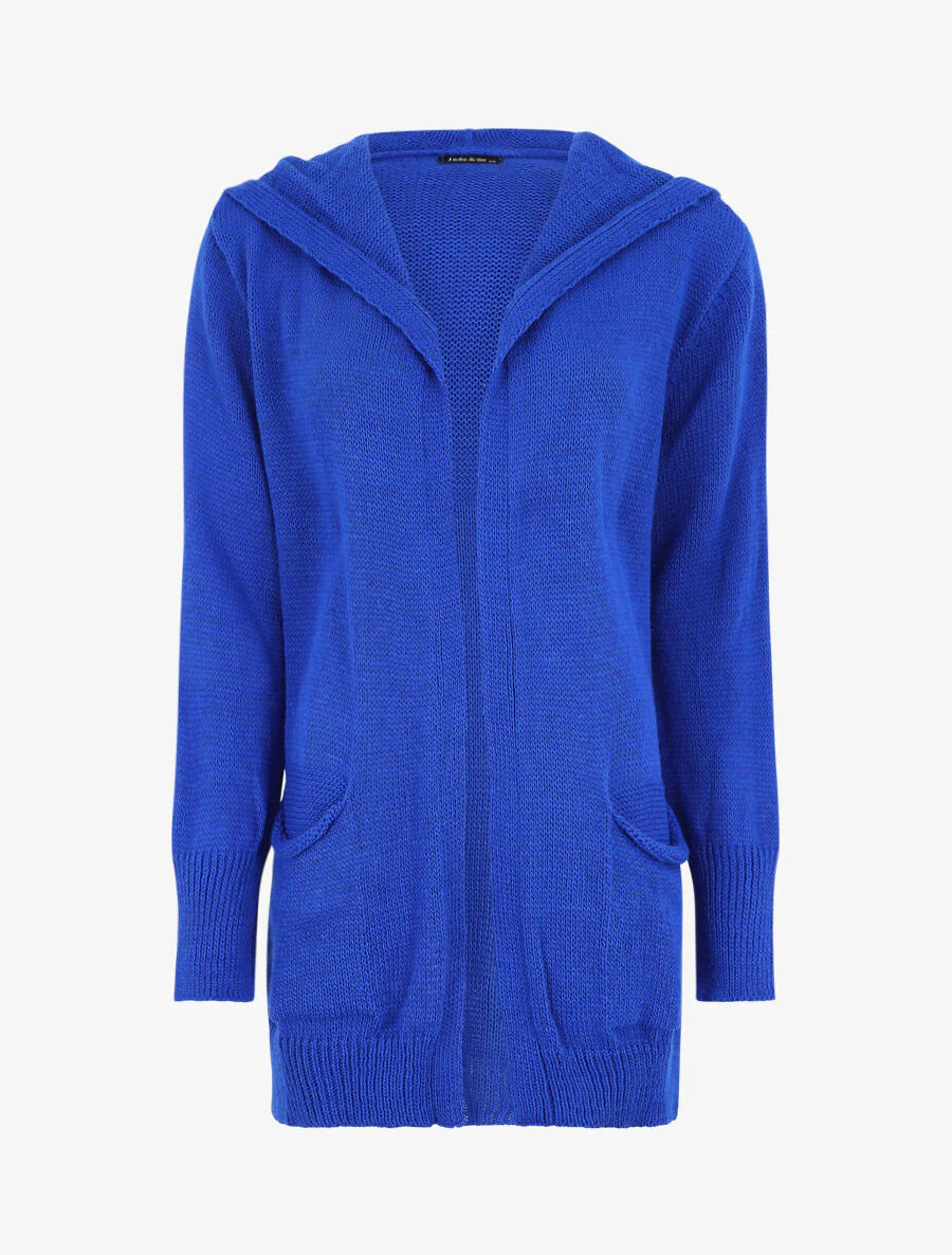 Halflang vest met capuchon - koningsblauw