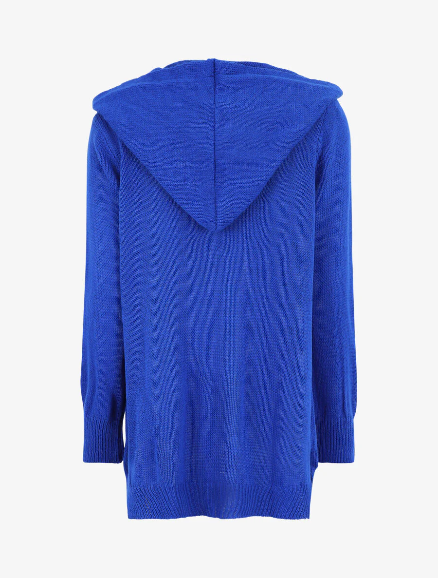 Halflang vest met capuchon - koningsblauw - Image 2