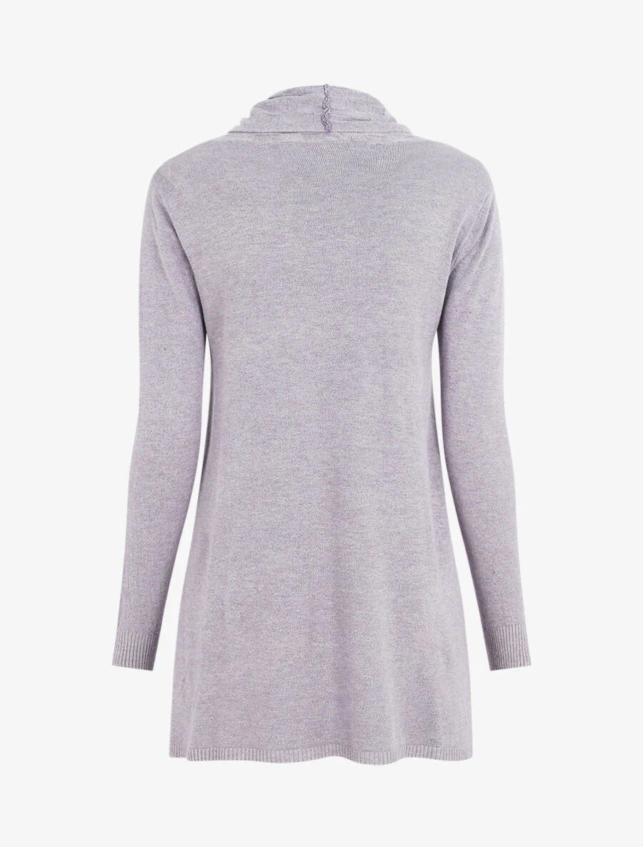 Halflang vest met sjaalkraag - Lichtgrijs - Image 2