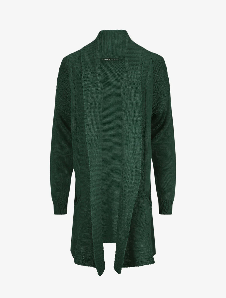 Halflange colshawlvest - Flessengroen