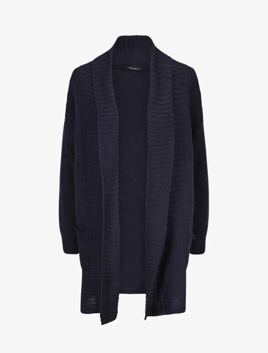 Halflange colshawlvest - Marine