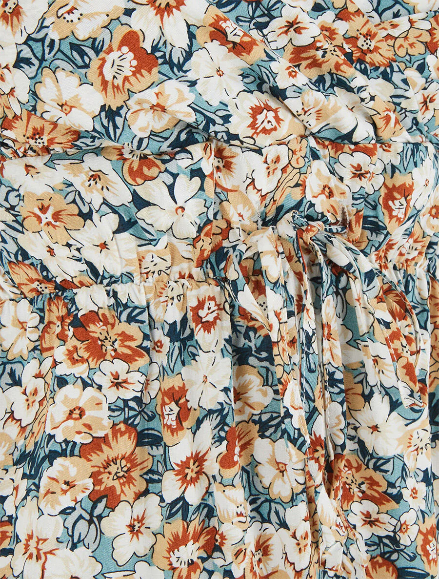Halflange jurk met bloemenprint - watergroen - Image 3
