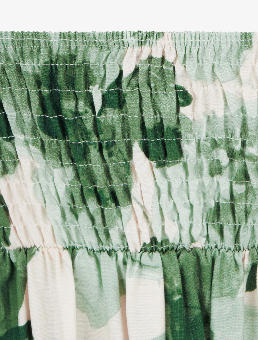 Halflange jurk met bloemenprint - Groen - Image 3