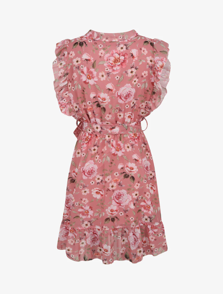 Halflange rok met roze print - Roze - Image 2