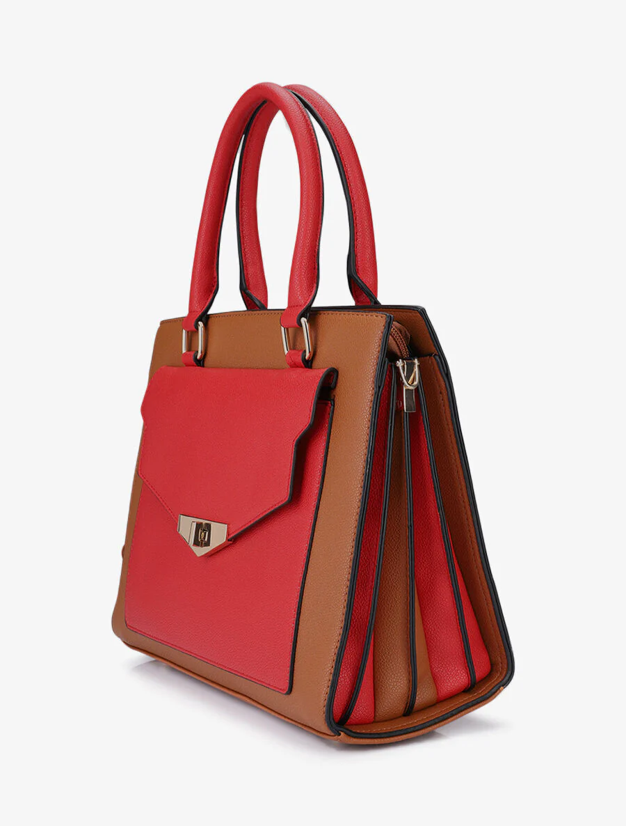 Handtas Agathe - Camel/rood - Image 2