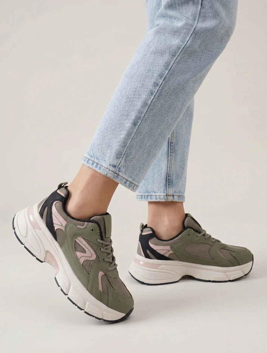 Hardloopschoenen van canvas stijl - Kaki - Image 5