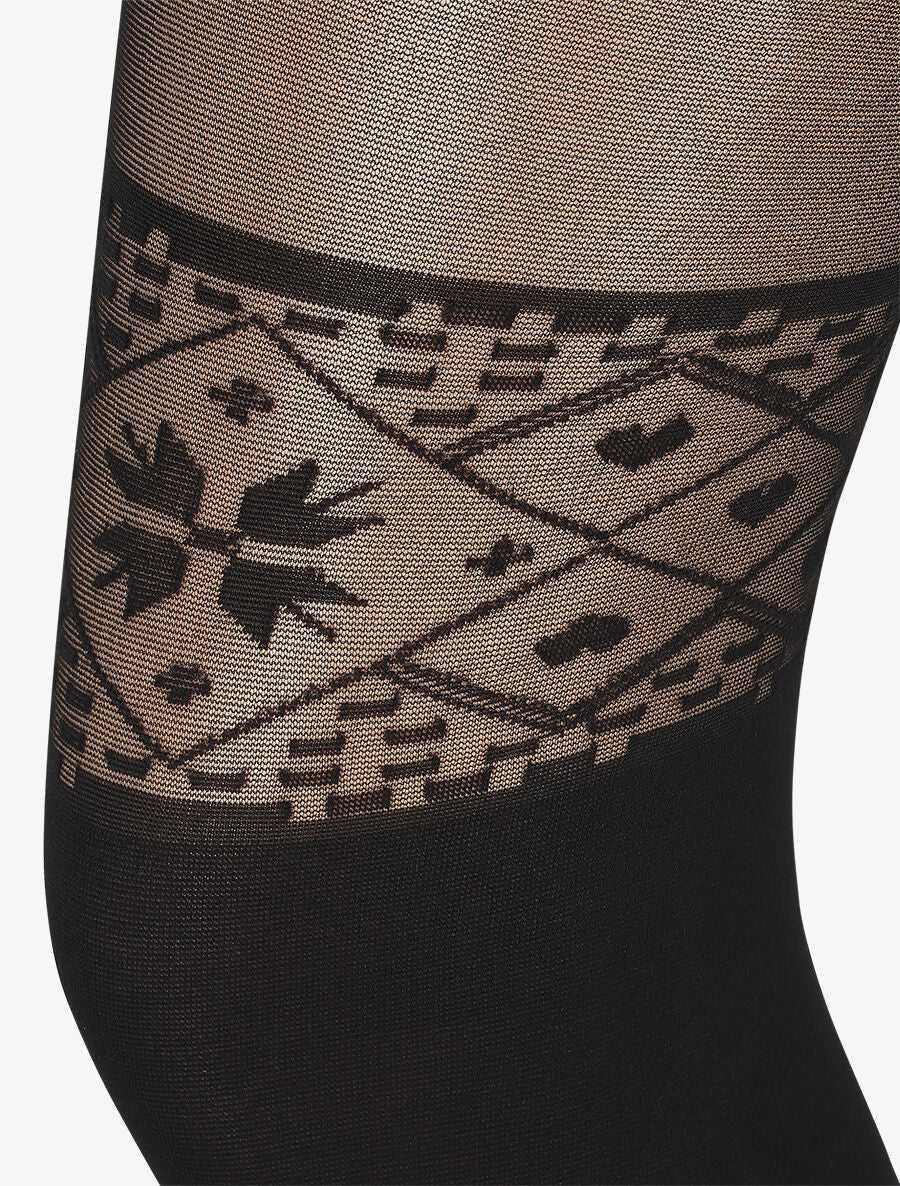 Hartjespatroon panty's - Zwart - Image 2