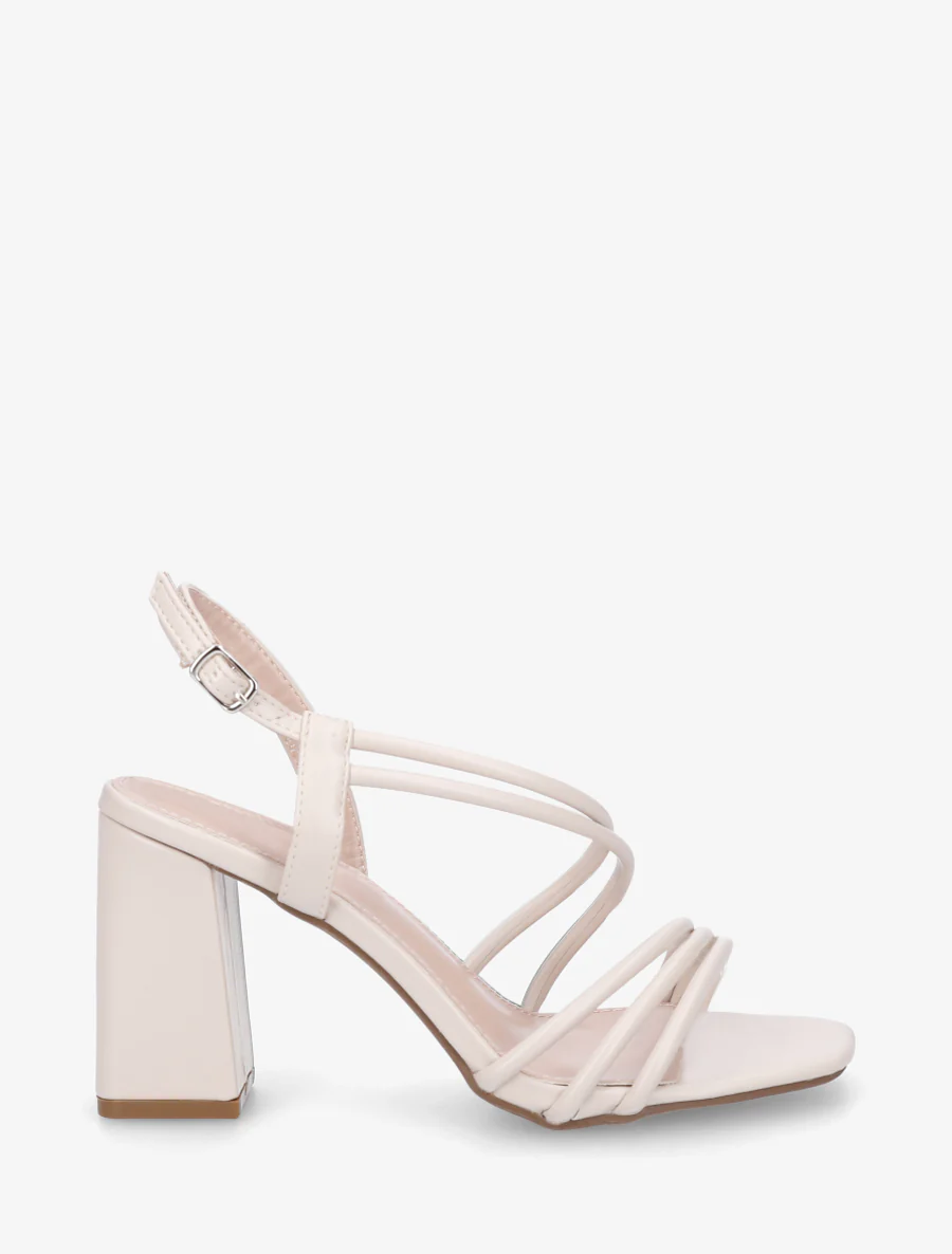 Hoge hak sandalen met dunne bandjes - Beige