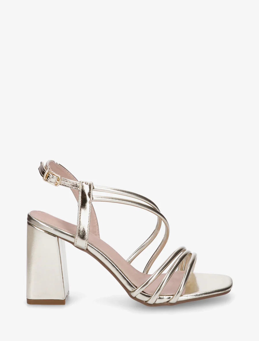 Hoge hak sandalen met dunne bandjes - Goud