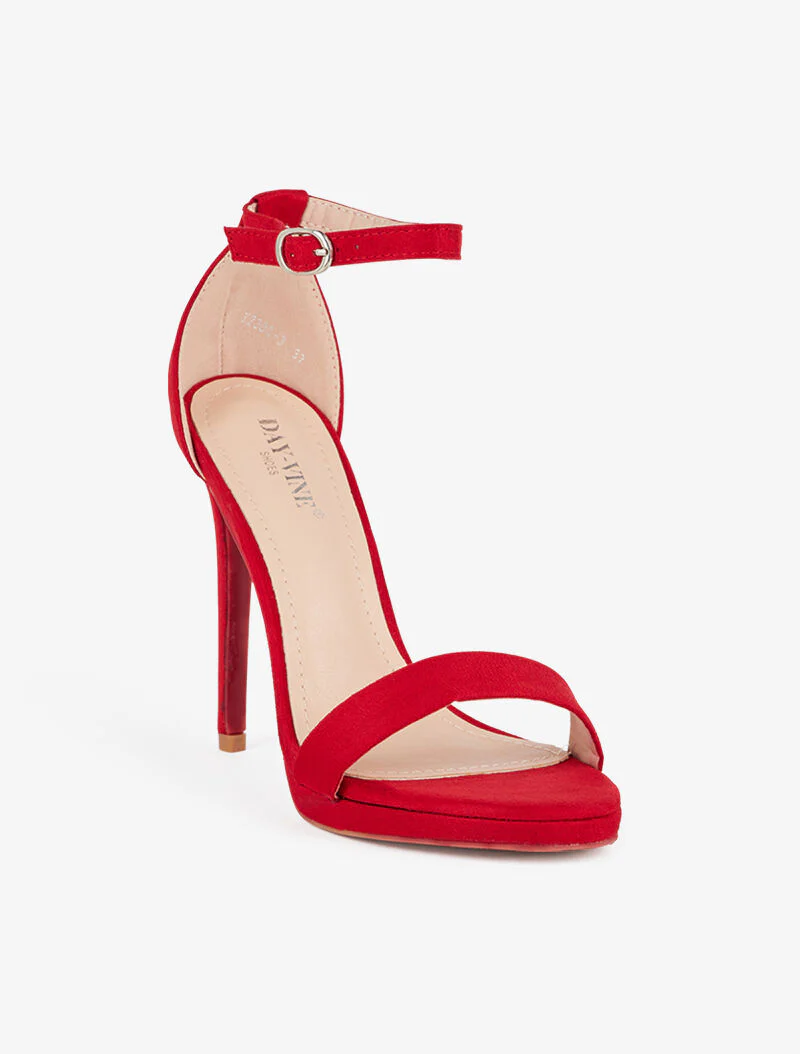Hoge sandalen met stilettohak - rood - Image 2
