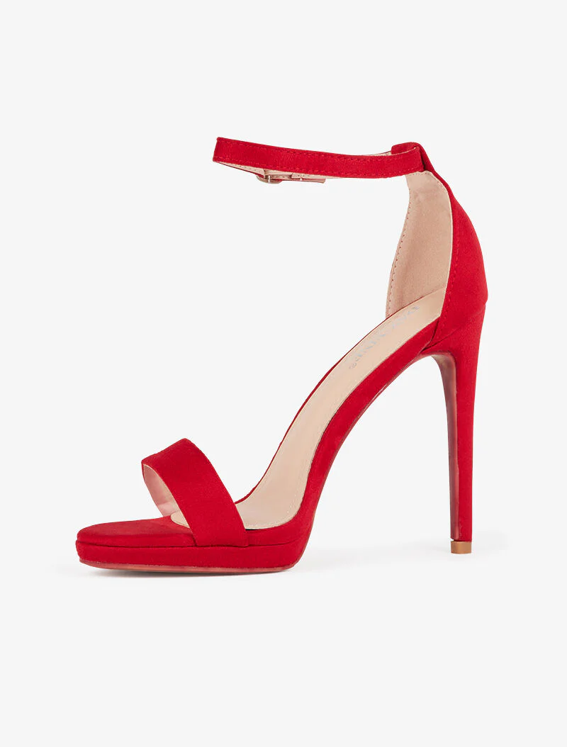 Hoge sandalen met stilettohak - rood - Image 3