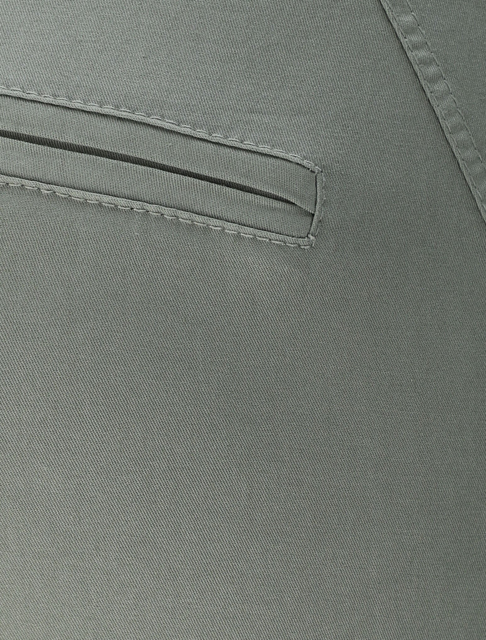 Hoge taille effen chino broek in gemengde katoen - Kakigroen - Image 3