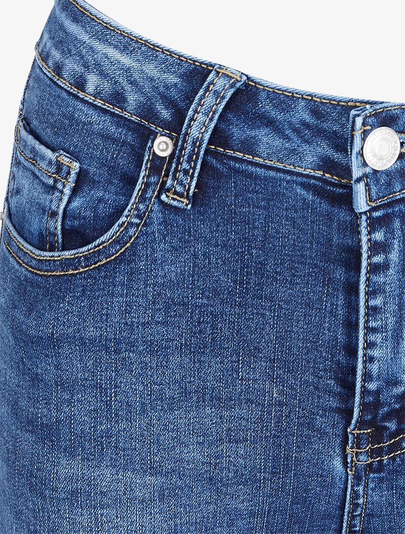 Hoge taille skinny jeans verbleekt en gemerkt - Blauw denim - Image 5