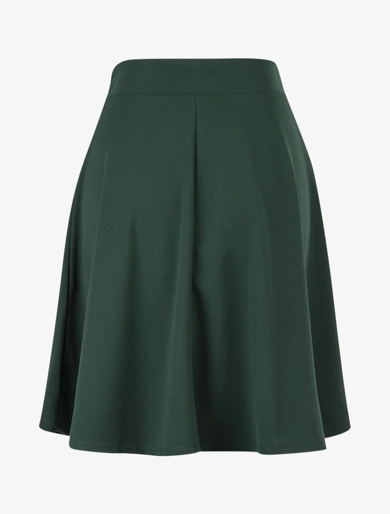A-lijn rok met hoge taille - groen - Image 2