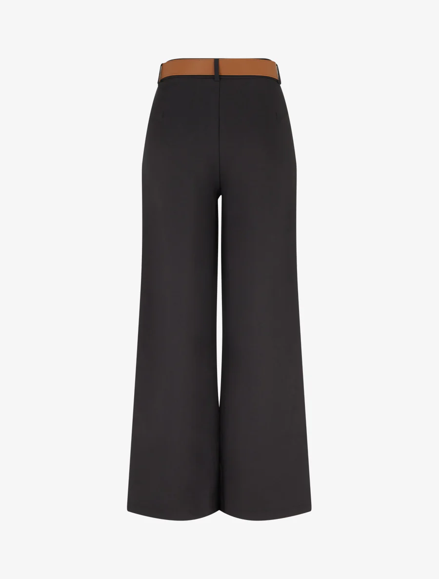 Hoog getailleerde broek met wijde snit - Zwart - Image 2