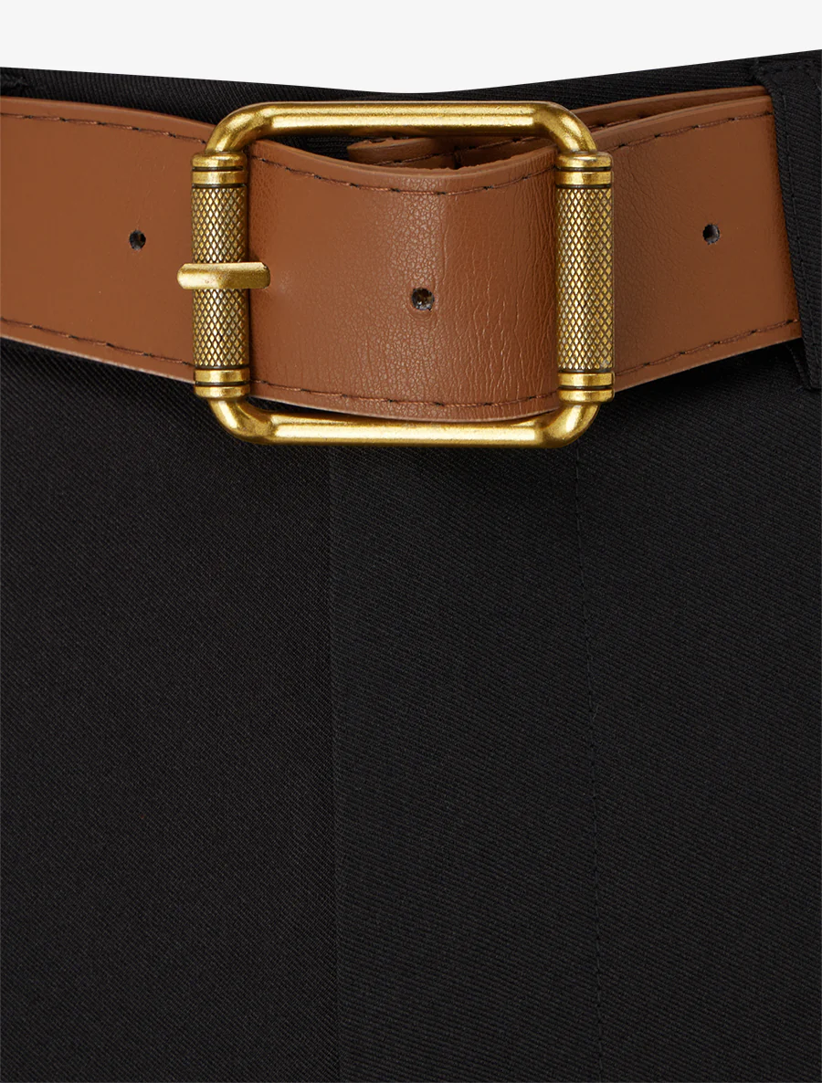 Hoog getailleerde broek met wijde snit - Zwart - Image 3
