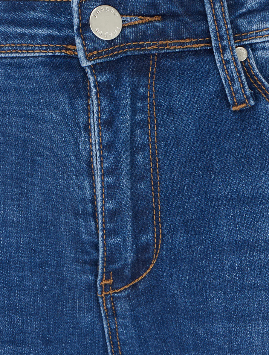 Hoog getailleerde, gebleekte skinny jeans - Blauwe denim - Image 3