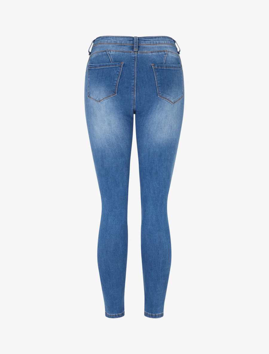 Hoog getailleerde, gebleekte skinny jeans - Lichtblauw - Image 2