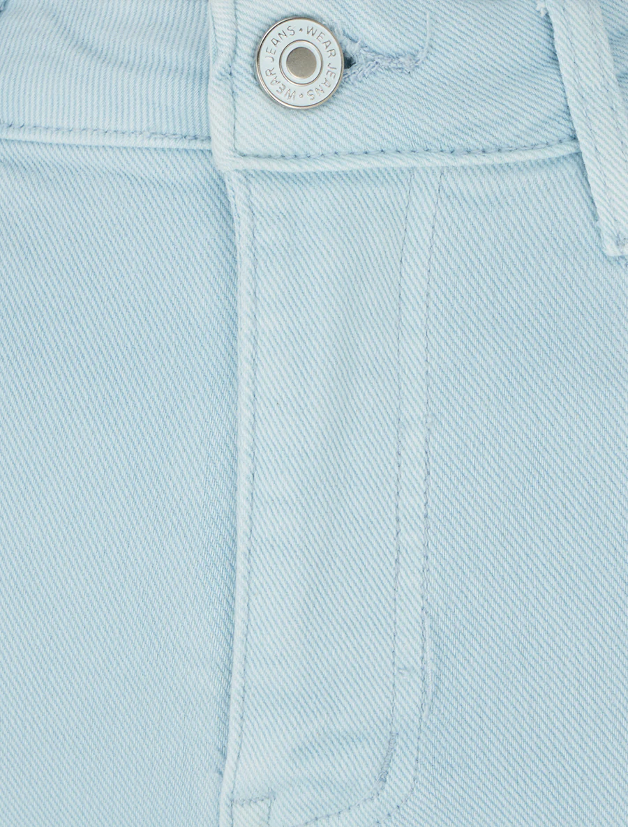 Hoog getailleerde jeans met onafgewerkte zoom. - Lichtblauw - Image 3