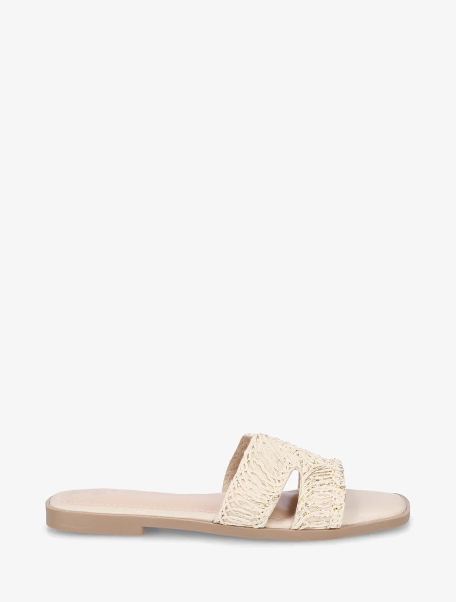 Imitatieleren sandalen met iriserend detail - Beige