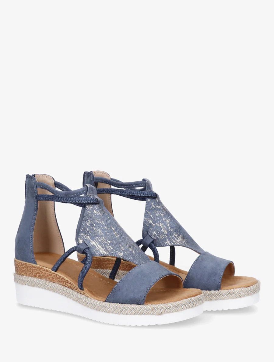 Iridescent sleehak sandalen - Blauw - Image 4
