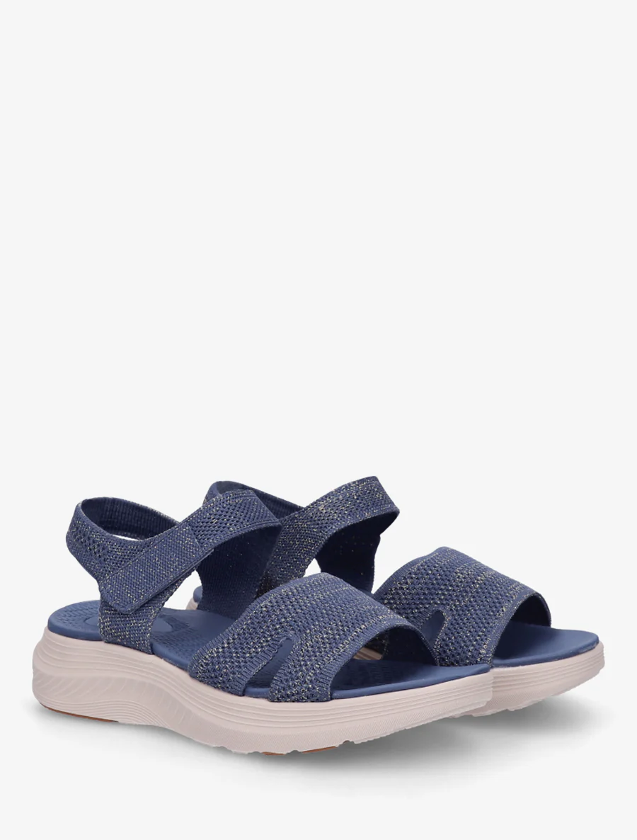 Iridescente sandalen met klittenband - Donkerblauw - Image 4