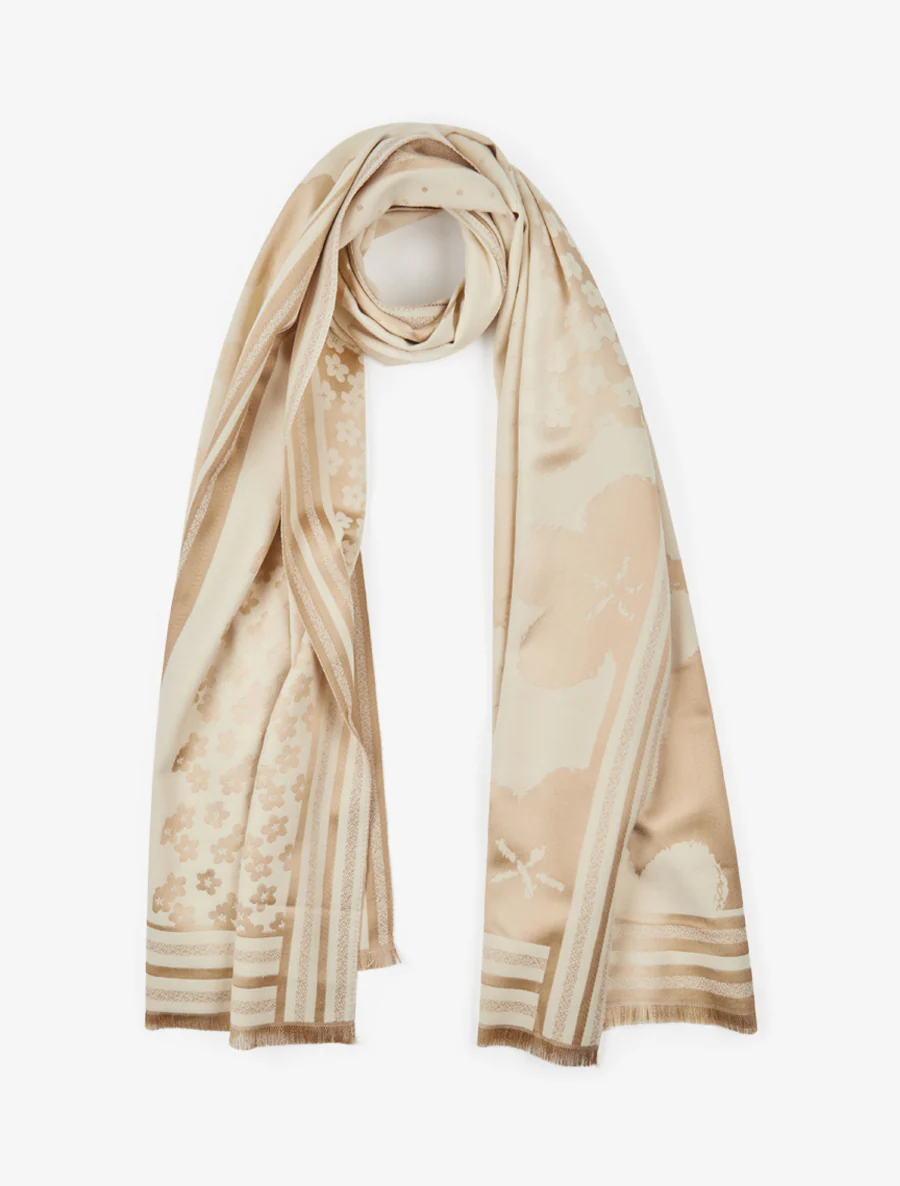 Irise sjaal met bloemenprint - Beige
