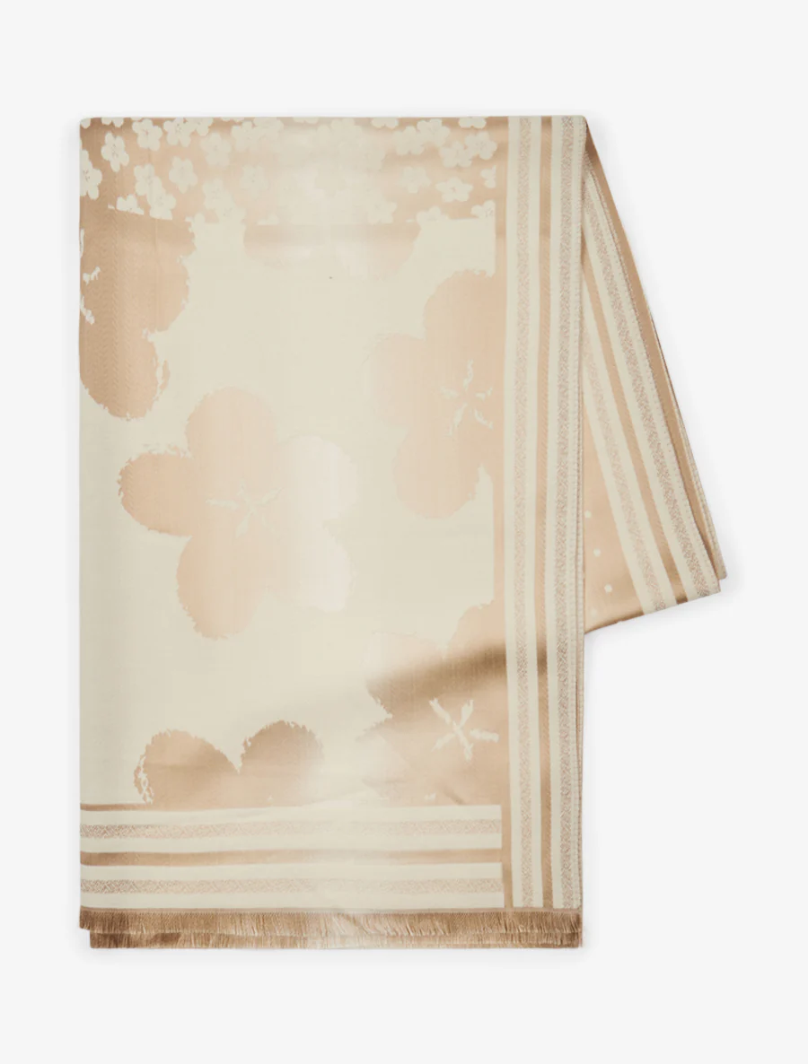 Irise sjaal met bloemenprint - Beige - Image 2