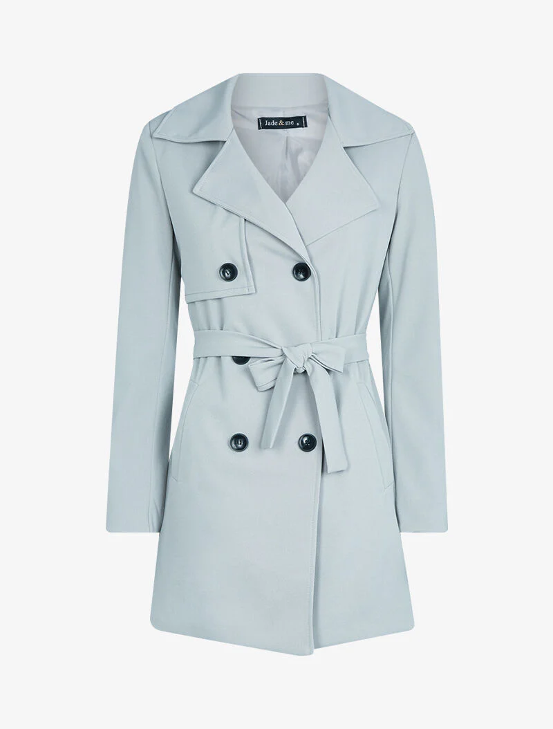 Jas in trenchcoat-stijl - lichtgrijs