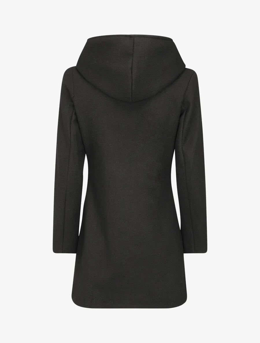 Jas met capuchon en ritssluiting - Zwart - Image 2