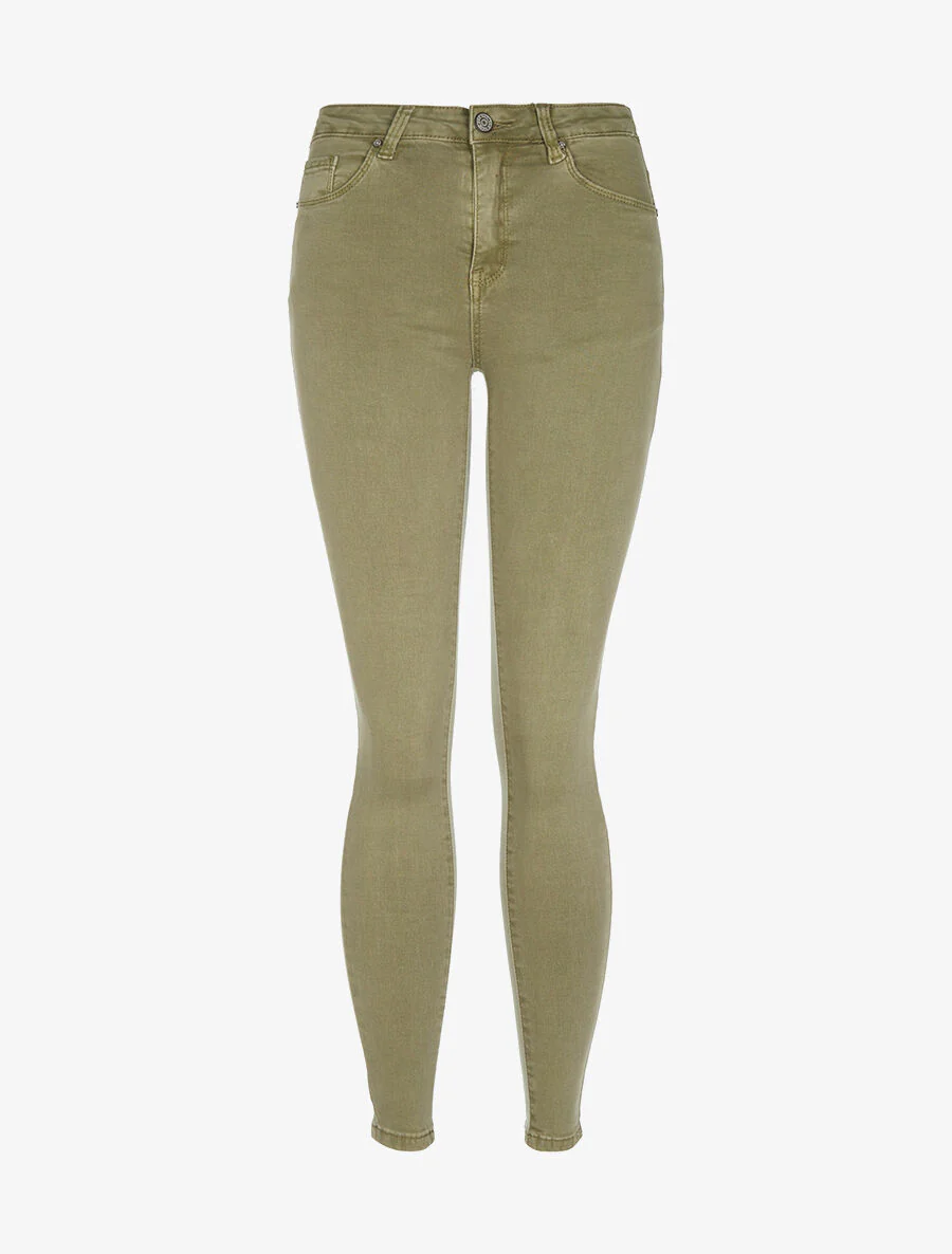 Jean basic uni skinny - Vert