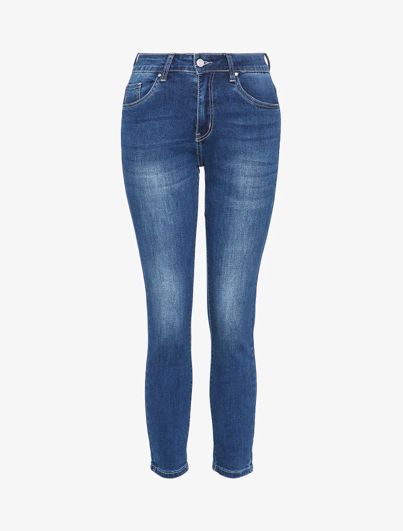 Jean boyfriend slim fit gewassen - Ruw denim