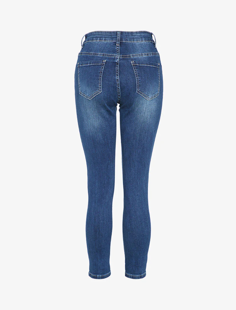 Jean boyfriend slim fit gewassen - Ruw denim - Image 2