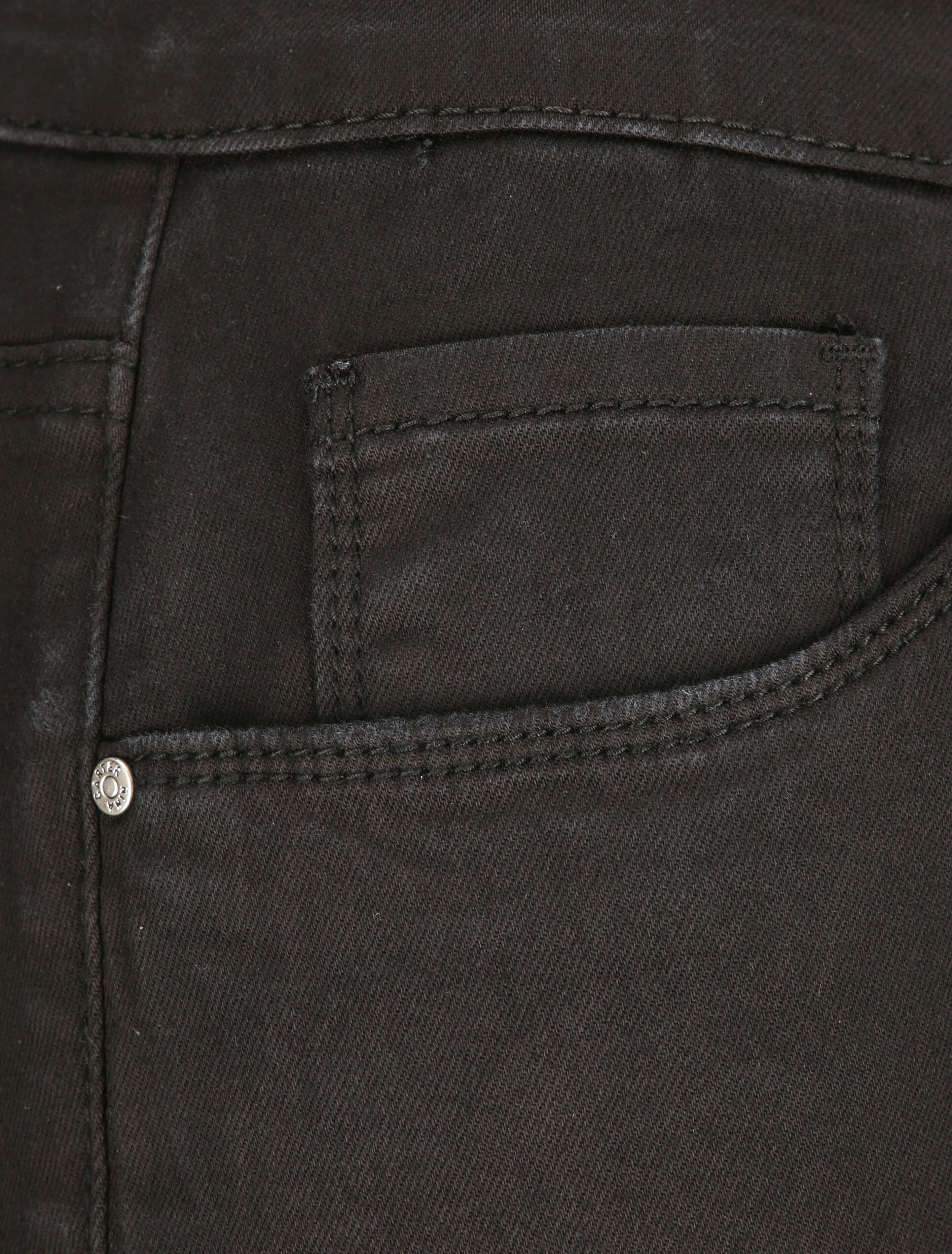 Jean hoge taille slank eenkleurig met hoge taille - zwart - Image 3