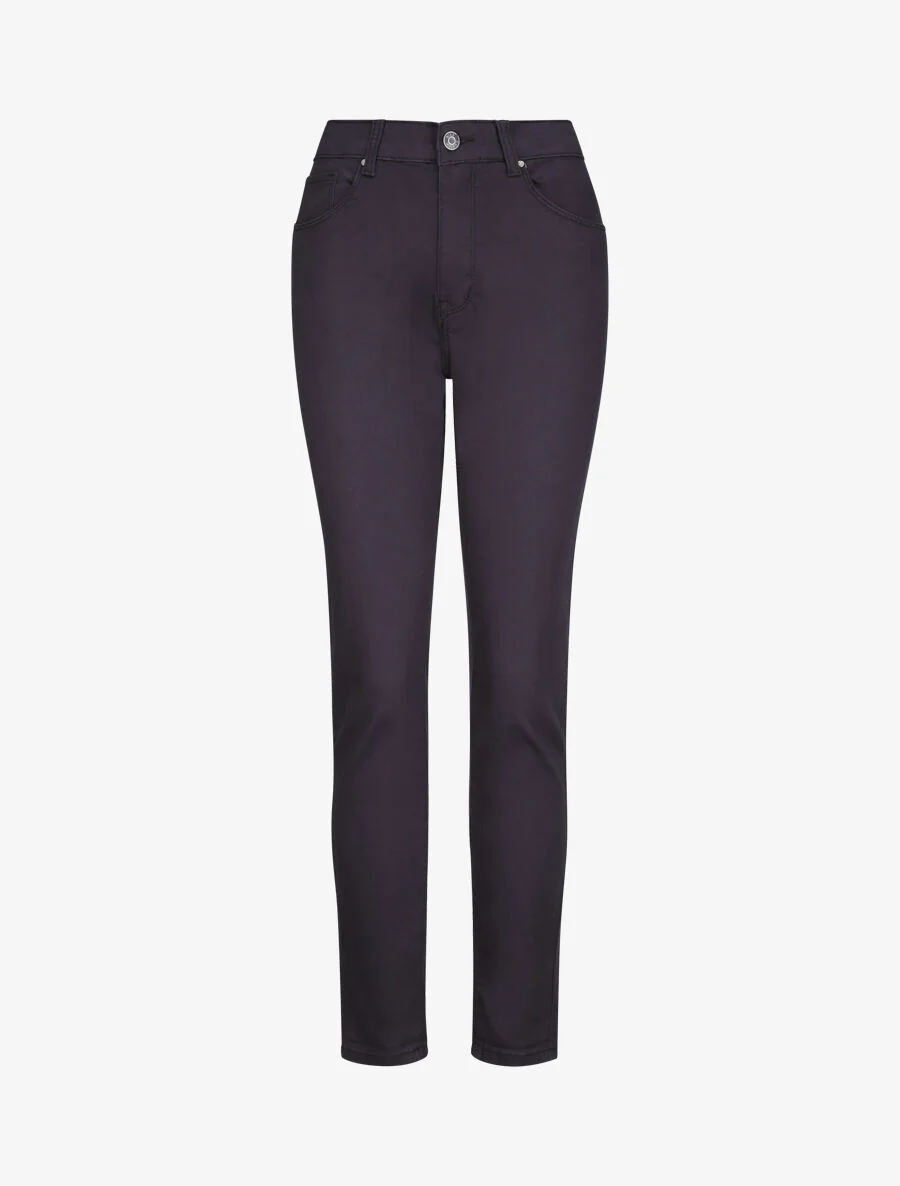 Jean hoge taille slank eenkleurig met hoge taille - Donkerblauw