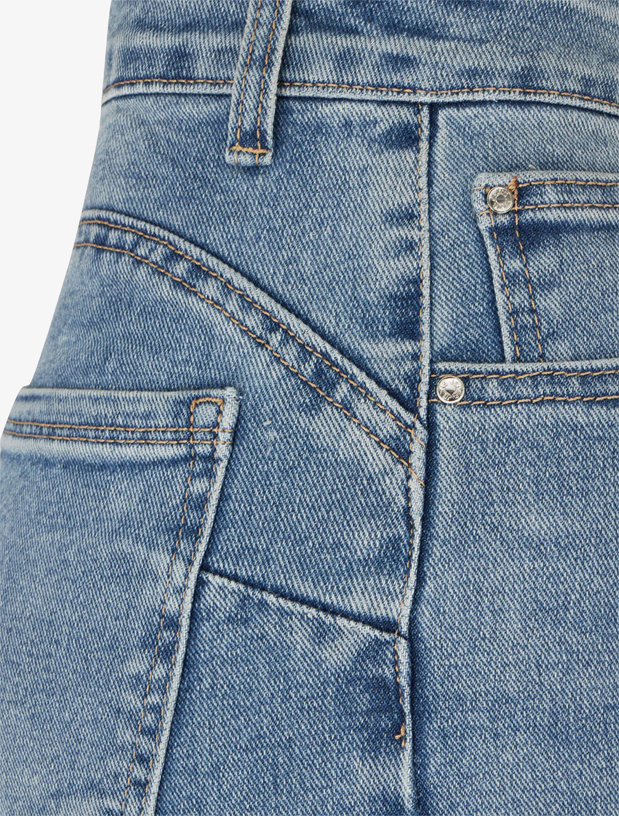 Jean met een verwassen look en een wijde fit. - Blauw - Image 3