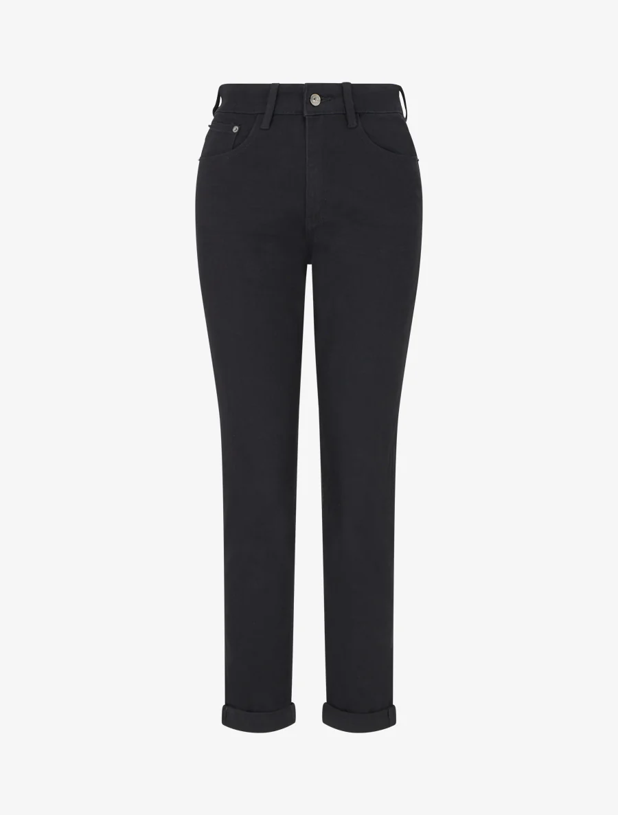 Jean met hoge taille - Zwart