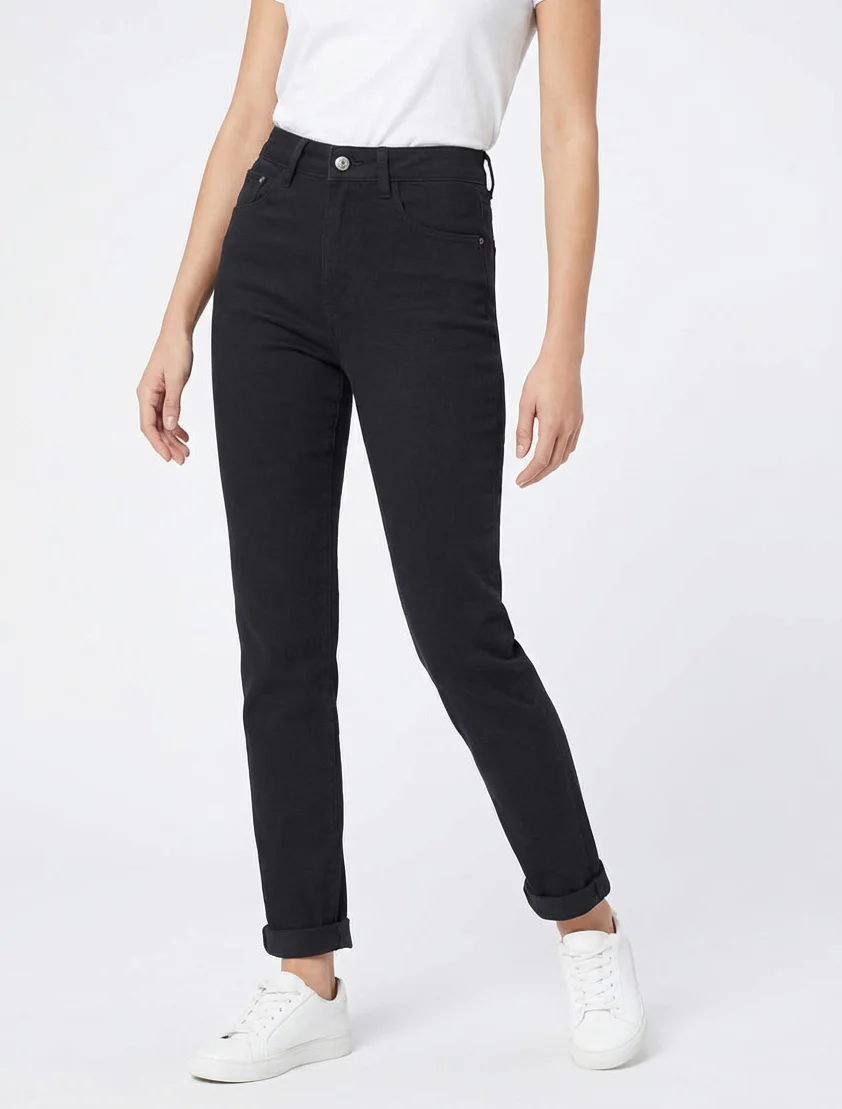 Jean met hoge taille - Zwart - Image 4