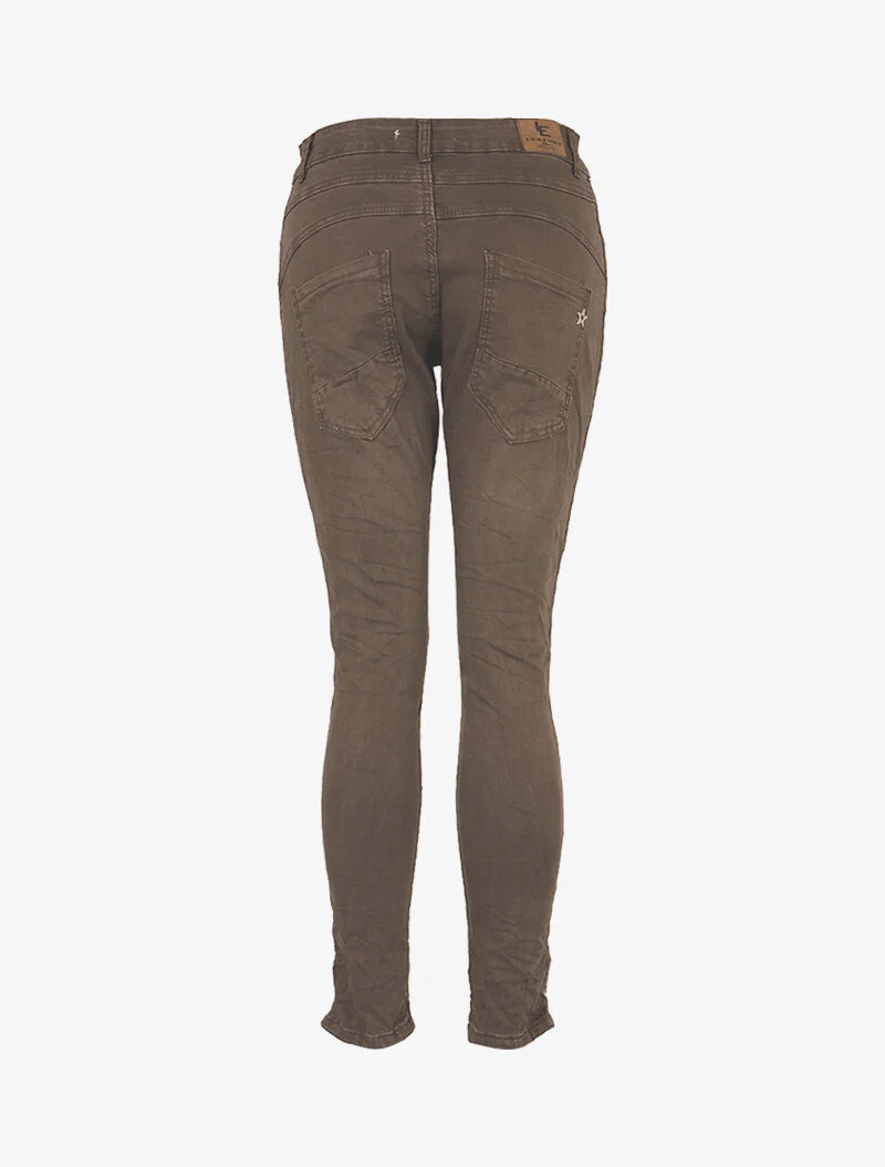Jean met parelrand - bruin - Image 4
