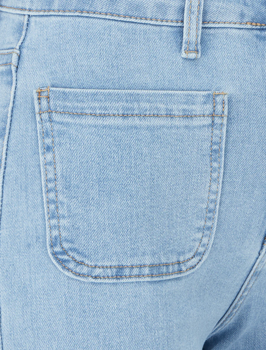 Jean met opgestikte zakken rechte snit - Blauw - Image 3